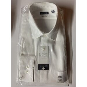 Van Heusen extreme white stain shield regular fit button down long sleeve